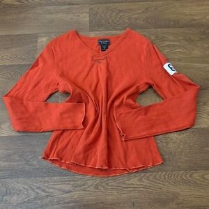 Y2K Women's Abercrombie and Fitch Spell Out Logo Varsity Longsleeve T Shirt Med